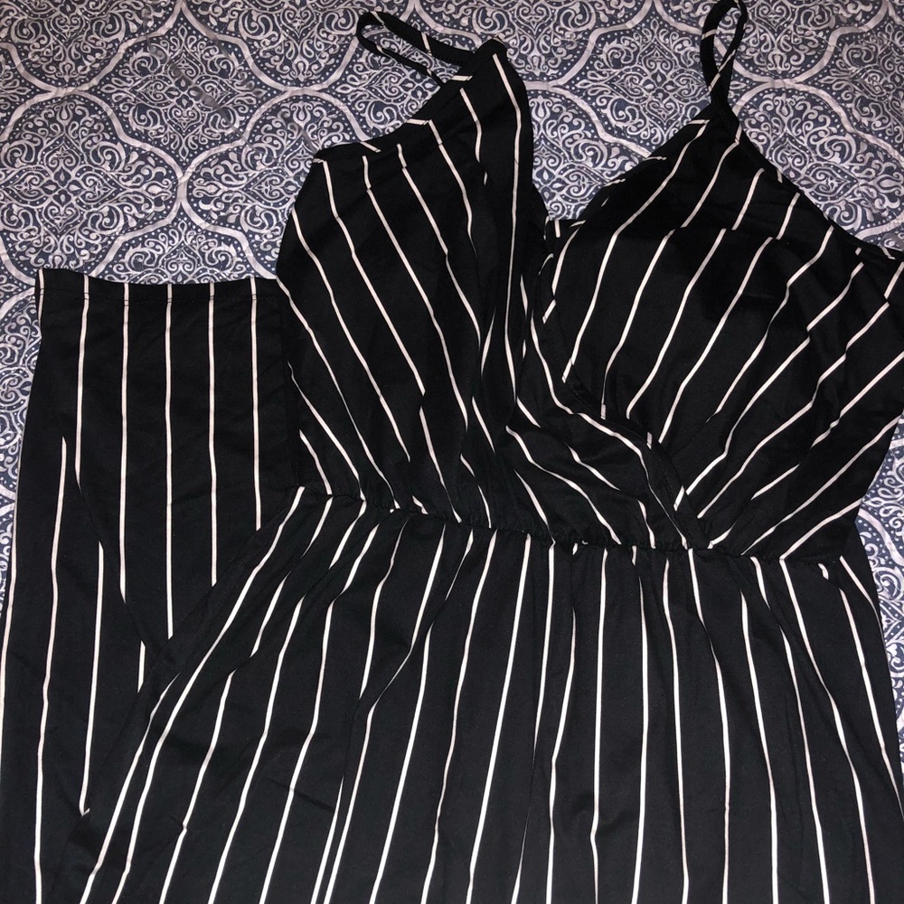 NWT! Black/White Stripe Jumpsuit